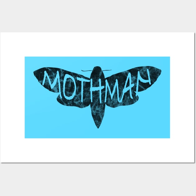 Mothman - Point Pleasant WV Mothman Figure Moth Man Cryptozoology Legend Design Wall Art by Get Hopped Apparel